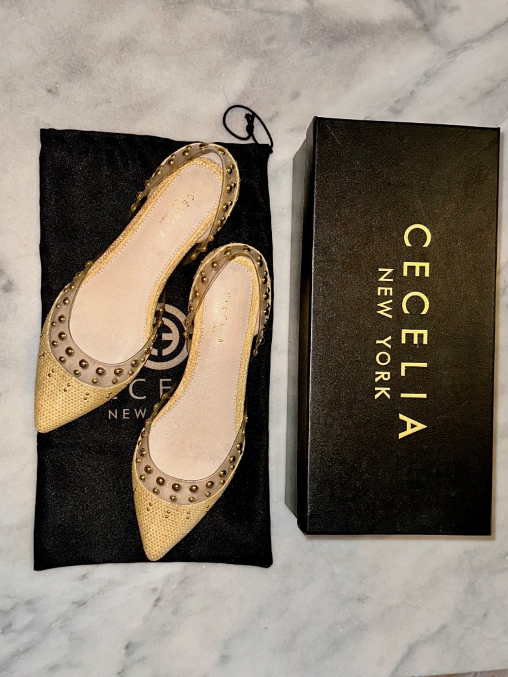 NEW, Cecilia NY, ballet flats, studs, Size 7.5